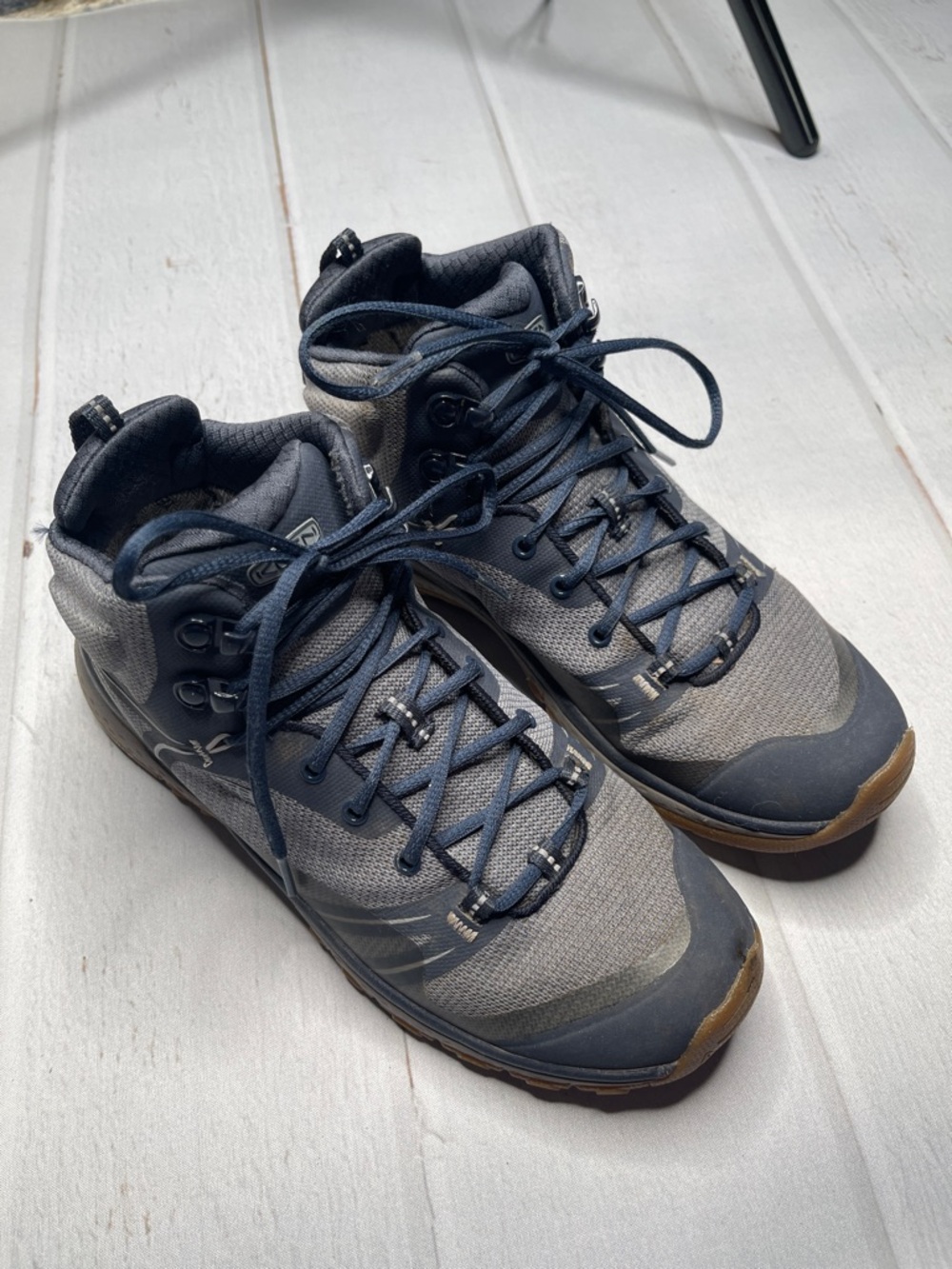 Keen Hiking Boots 7.5 Ladies Blue Lace Up Mid Waterproof Dry Outdoor Trail Shoes